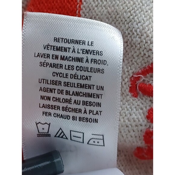 Aeropostale Y2K Knit Sweater Medium Deep V Striped Colorful Logo Preppy Twee - Picture 7 of 9